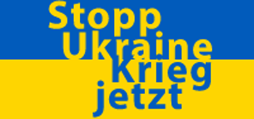Stop Ukraine Krieg jetzt Flagge